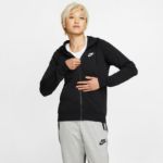 Image de W NSW ESSENTL HOODIE FZ FLC  M Noir